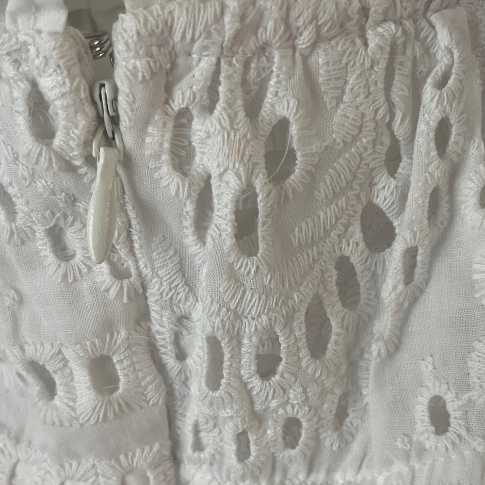 Chic White Lace Ruffle Mini Dress - Picture 8 of 9